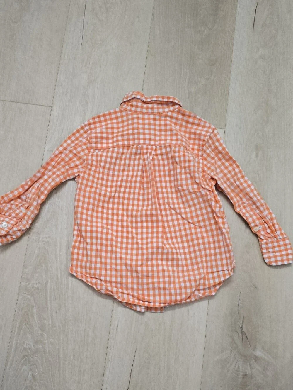 Ralph Lauren Orange and White Gingham Button-Down Shirt